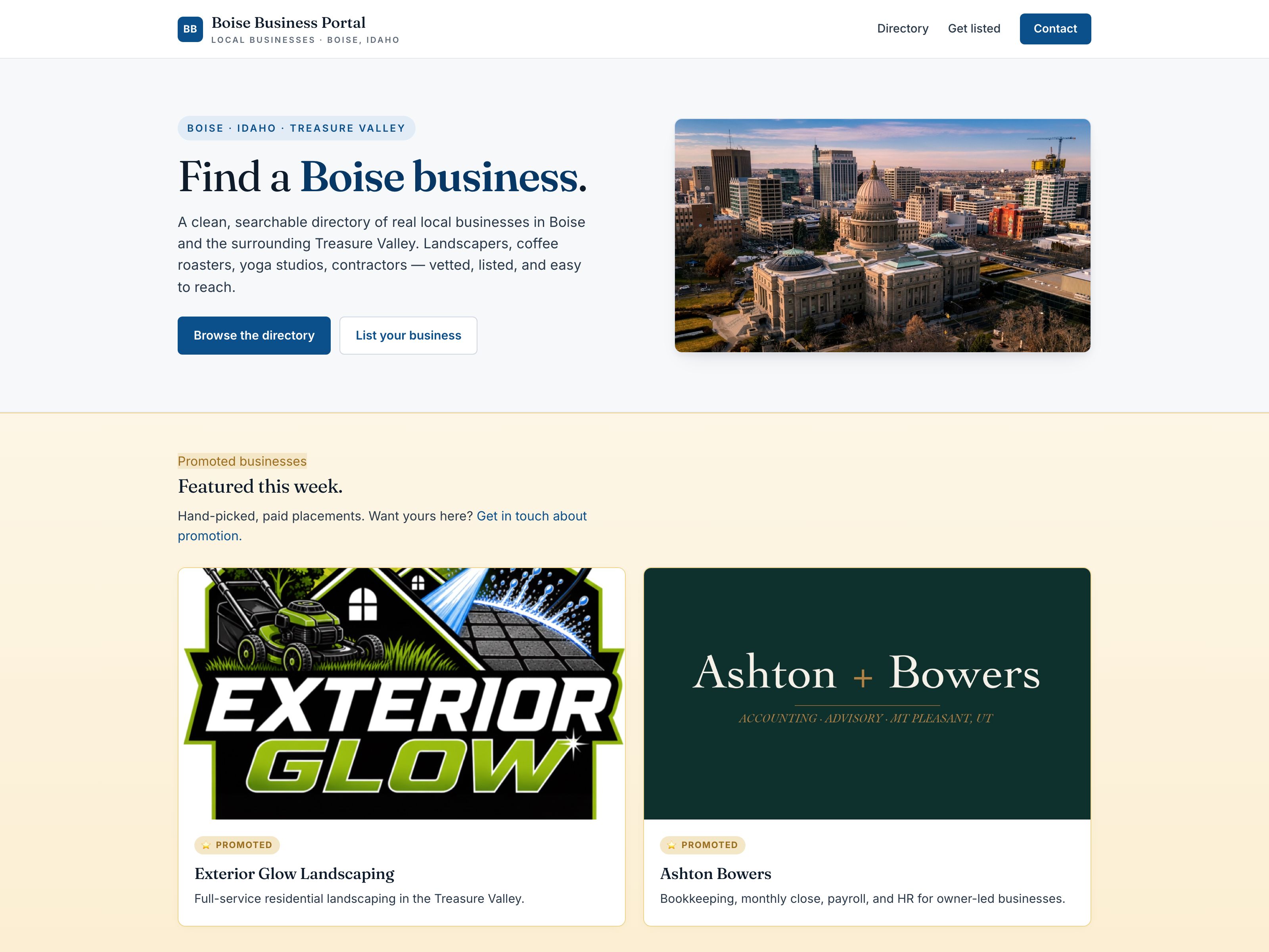 Screenshot of boisebusinessportal.com